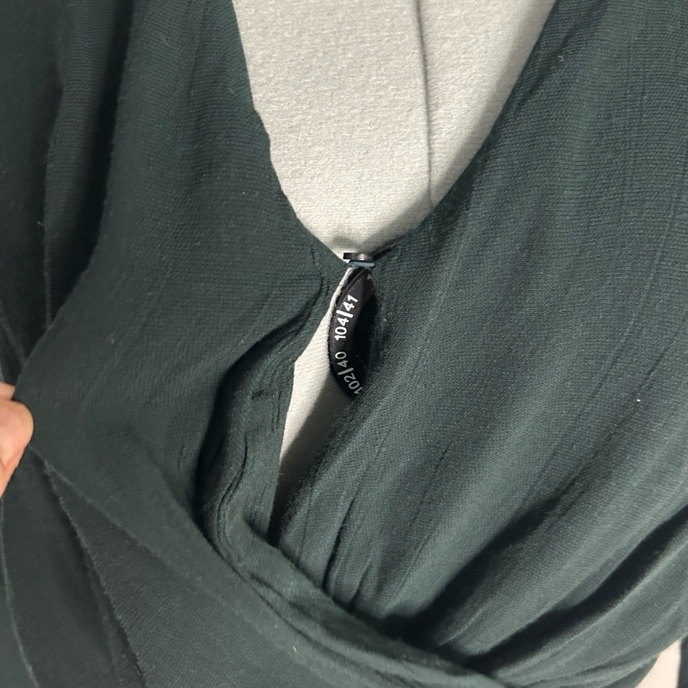 & Other Stories Dark Green Long Sleeve Wrap Effect Blouse Size 6 - Picture 3 of 7